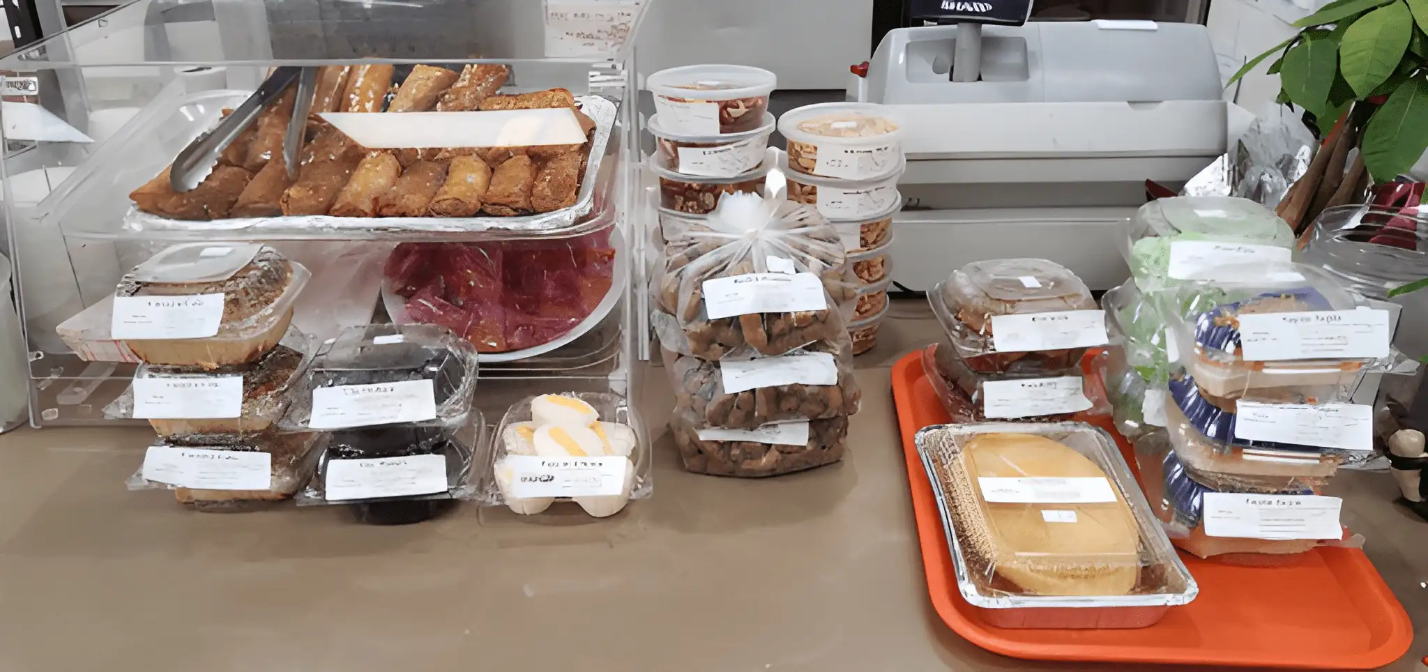 Lumpiang Shanghai pork spring rolls and Filipino desserts display at Manila Good-Ha Filipino Chinese Fast Food Restaurant in Union City, CA – Skiplyn